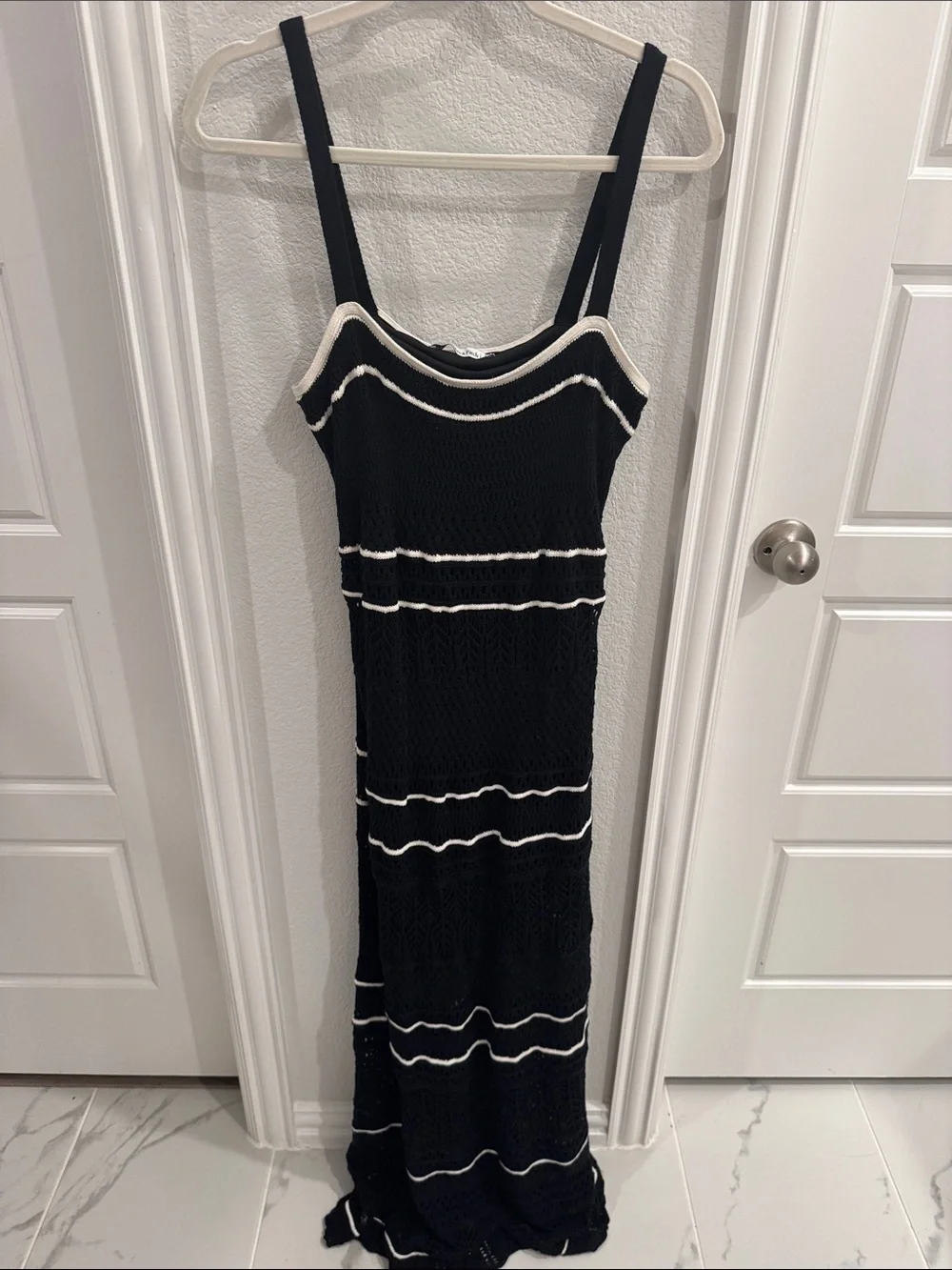Abercrombie & Fitch Black Maxi Dress with White Trim